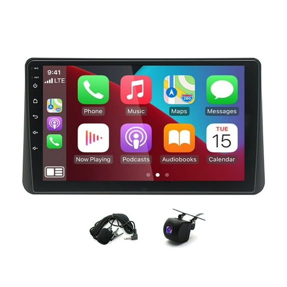 Android 15 Car Stereo GPS Navigation 2+32G 9" CarPlay Android Auto Bluetooth WiFi FM SWC Mirror Link AHD Backup Camera for Mazda 2 Demio 2014-2023