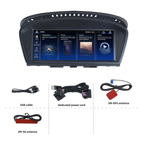 Android 15 Car Stereo Radio 8.8inch GPS Navi for BMW 3 Series E90 E91 E92, 5 Series E60 E61 E63 E64 with CCC System 2004-2008 8 Core 5G WiFi Bluetooth 5.0 AM/FM Player with Carplay Android Auto 4+64G