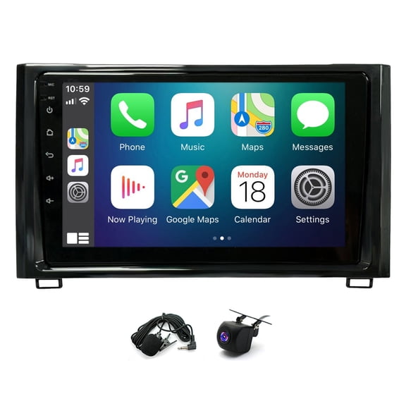 Android 15 Car Stereo Radio 9-Inch Touchscreen Car Player Fit for Carplay/Android Auto WiFi Bluetooth 2GB+64GB Reverse Camera GPS Navigation Head Unit Compatible forT-oyota Tundra 2014-2021