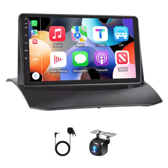 Android 15 Car Stereo Radio 9-inch GPS Navi Head Unit with Carplay Android Auto SWC Car Player WiFi Bluetooth FM/RDS 4+64G Mirror Link Split Screen Compatible for Fiesta 2009-2017
