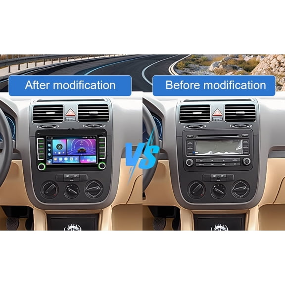 Android 15 Car Stereo Radio Compatible for VW Seat Golf P-assat J-etta Beetle Tiguan Touran EOS with Carplay/Android Auto GPS Navi Head Unit 7-inch 4GB+64GB WiFi Bluetooth RDS SWC