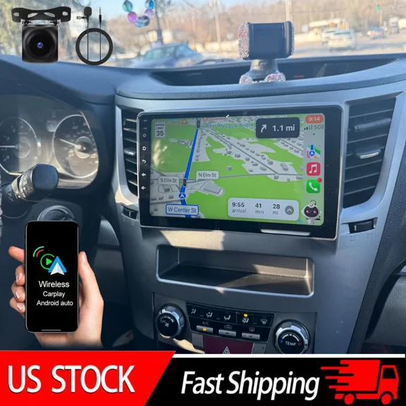 Android 15 Car Stereo for Subaru Legacy/Outback 2009-2014 , 9-inch HD Touchscreen, Built-in Wireless CarPlay & Android Auto, 2+64GB, AHD Rear Camera, Support BT/Wi-Fi/GPS
