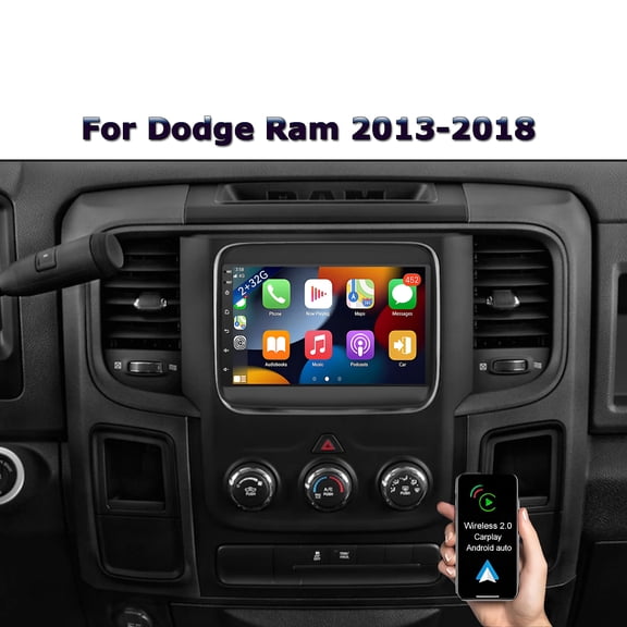 Android 15 Car Stereo for Dodge Ram 2013-2018 with Wireless CarPlay and Android Auto 7" Touch Screen GPS Navigation Bluetooth WiFi DSP SWC 2+32G