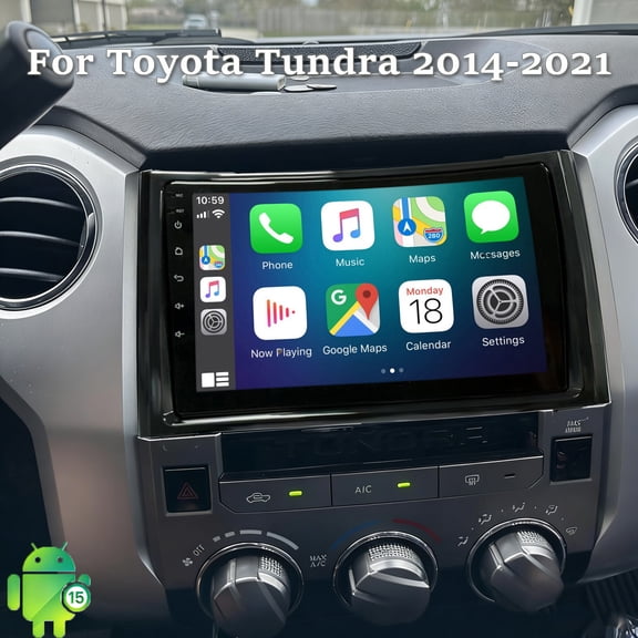 Android 15 Car Stereo for Toyota Tundra 2014-2021 with Wireless Carplay and Android Auto 9" Touch Screen GPS Navigation WiFi BT 2+64G