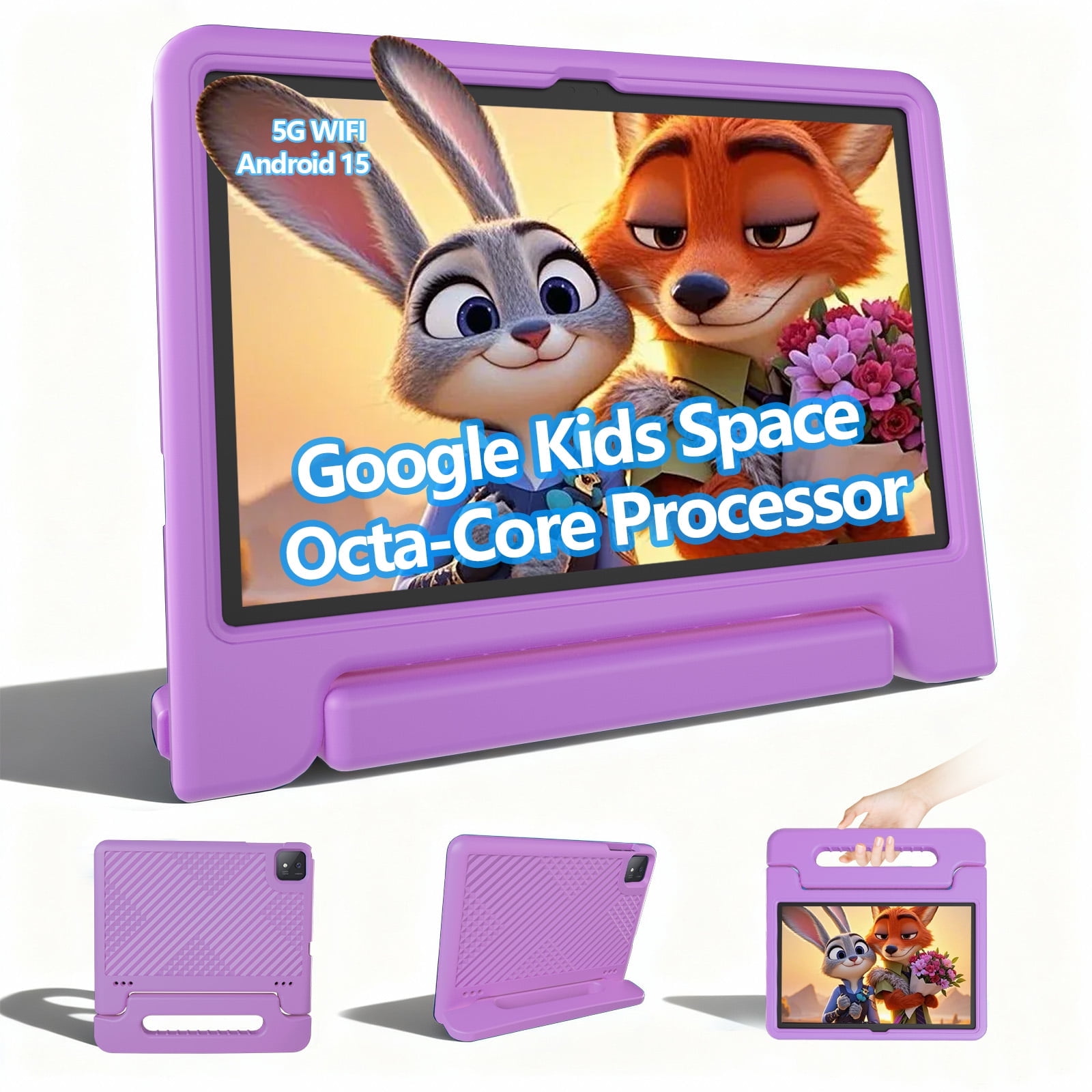 Android 15 Kids Tablet, 11 Inch Tablets with Octa-core CPU, Android Tablet with WiFi 6, Octa-Core, 20GB+128GB/1TB Expandable Parental Control, BT5.0, 360° EVA Case