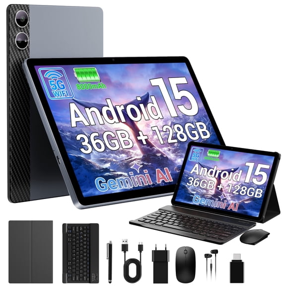 Android 15 Tablet 10.1-Inch, 12GB RAM Plus 24GB Virtual Memory, 128GB ROM, WiFi 6, Metal Body, Dual Speakers