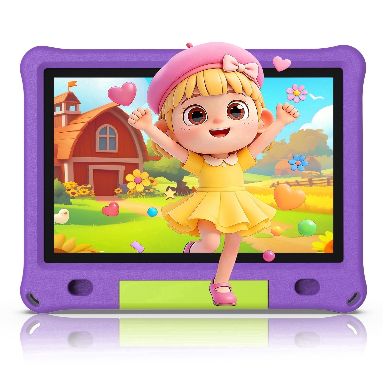 FITIFUN 10.1 inch Kids Tablet Android 15, 3GB RAM 64GB ROM 1TB Expand, Quad-Core, 5G/2.4G WiFi, 6000mAh, HD Display, Parental Control, Purple
