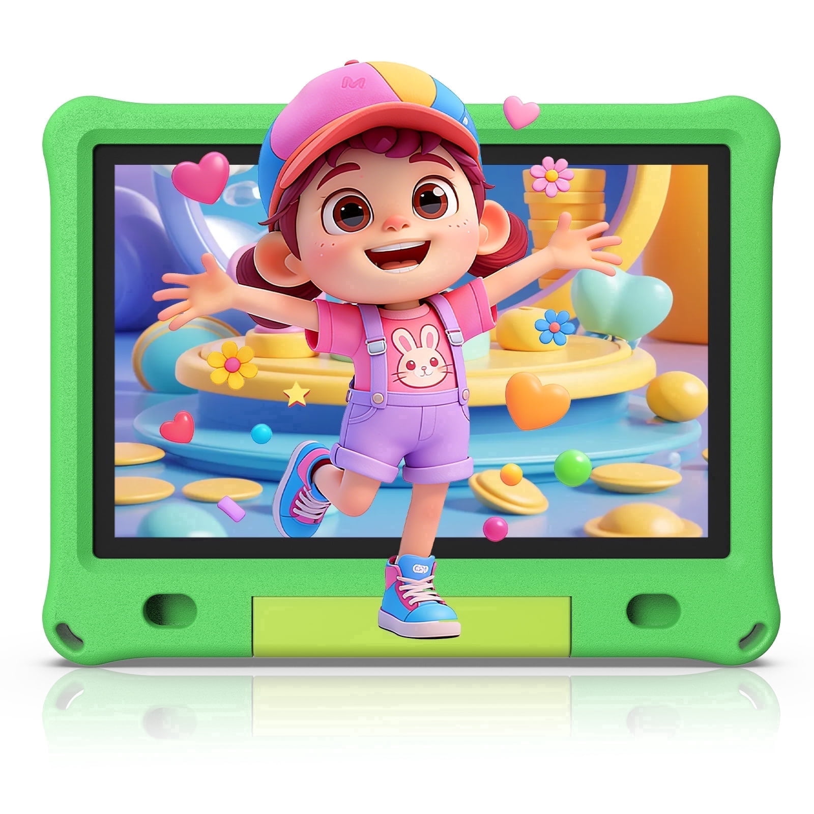 FITIFUN 10.1 inch Kids Tablet Android 15, 3GB RAM 64GB ROM 1TB Expand, Quad-Core, 5G/2.4G WiFi, 6000mAh, HD Display, Parental Control, Green