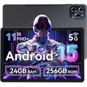 Android 15 Tablet with 11 Inch FHD Display, 24GB RAM 256GB ROM /2TB TF, T615 Octa-Core AI Tablets, 8000mAh/18W Fast Charge, 5G WiFi & 13MP Camera, T V Certified Netflix HD for Streaming/Gaming