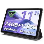 Android 15 Tablet, 11 inch 24GB RAM + 128GB ROM 1TB Expand, Octa-Core Tablet with GPS, 8000mAh, 1280x800 FHD Display, 5MP+8MP Dual Camera, WiFi, Bluetooth, GPS,Includes protective case