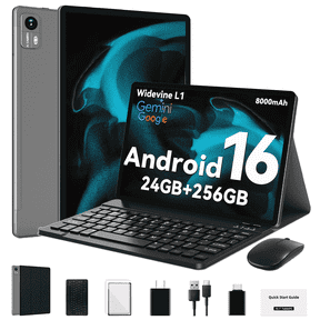 Android 16 Tablet,256GB ROM 24GB RAM,10inch Tablet,5G WiFi, Octa-Core, Dual Camera, GPS, BT 5.0,1TB Expand,FHD IPS,Incell Touch Screen,8000mAh, Face Unlock,Tablet with Keyboard