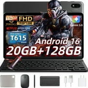 Android Tablet, 10 Inch Tablet, Gemini Al 2.0 Android Tablets, 2 In 1 Tablet with Keyboard, 128GB ROM+20(8+12)GB RAM+ 2TB Expand, Octa-Core Processor,1920 * 1200 IPS,Bluetooth,GPS,Gray