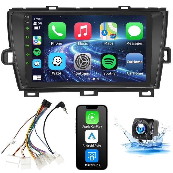 Android 15 Upgrade Car Stereo Radio Compatible with Toyota Prius 2010 2011 2012 2013 2014 2015 Carplay Android Auto, 9 Inch Touchscreen Head Unit Bluetooth GPS SWC RCA Back Camera