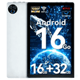 thumbnail image 1 of BESTSKI 10 inch Tablet, Android 16 OS, 16GB RAM 32GB ROM 1TB Expandable Storage, 5-Core Processor, 5000mAh Battery, White, 1 of 8