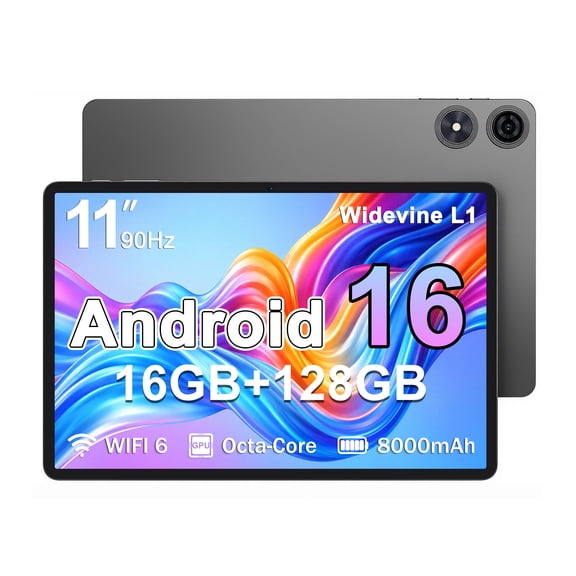 Android 16 Tablet 11 Inch, TECLAST Octa-Core CPU Android Tablets, 16GB+128GB+1TB Expand, 90Hz Refresh Rate, 8000mAh Battery, WiFi6, 1280*800 IPS, T-Colour 6.0, Widevine L1, GPS