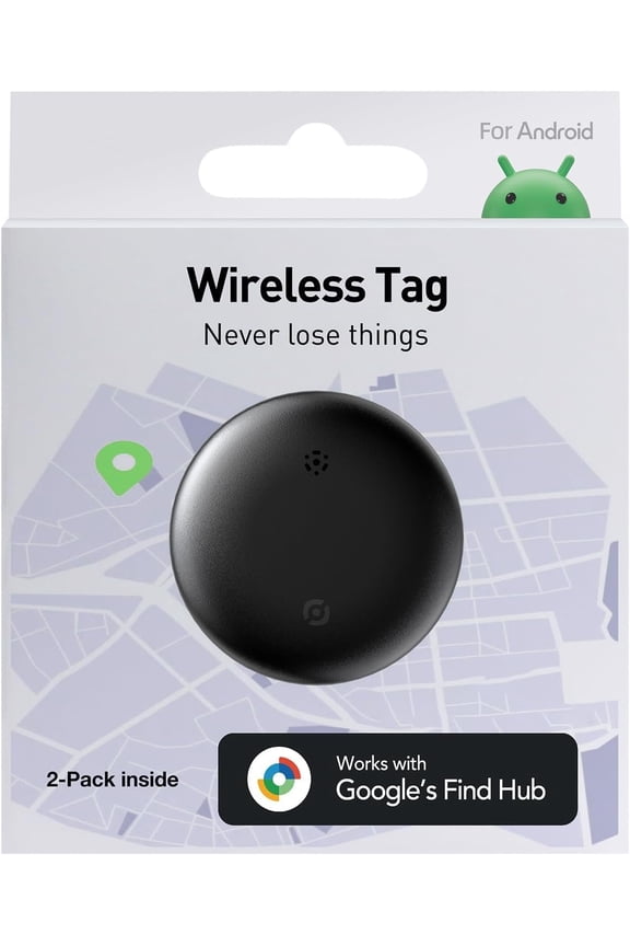 Android Air  Tag 2 Pack:  (2025), Works with 's Find Hub/Find My Device (Android Only) App,  Tag Locator for , Luggage, Satchel, Backpack etc