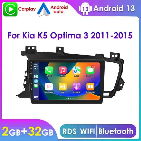 Android Auto Apple CarPlay 2+32GB Bluetooth Wifi RDS Car Stereo Radio Head Unit Multimedia GPS Navigation Player For Kia K5 Optima 2011 2012 2013 2014 2015