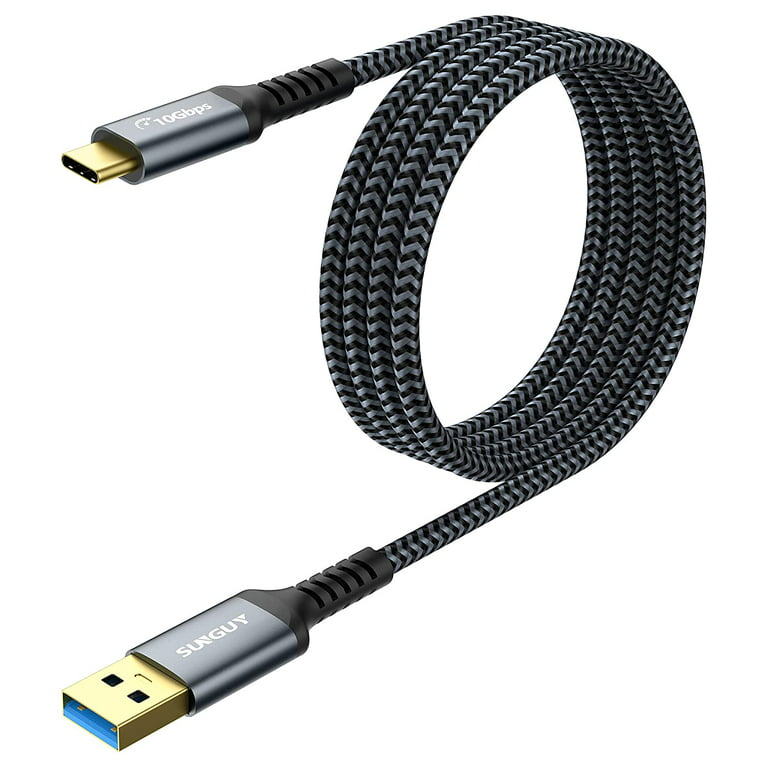  Fasgear Cable USB tipo C de 1.65 pies: cable corto USB A a C  3.2 Gen 2 trenzado – Cable de datos Android Auto tipo C de 10 Gbps – Carga