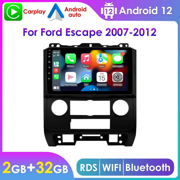 Android Auto Wifi GPS Navigation 2+32GB Car Stereo Radio Head Unit Carplay Bluetooth For Ford Escape 2007-2012