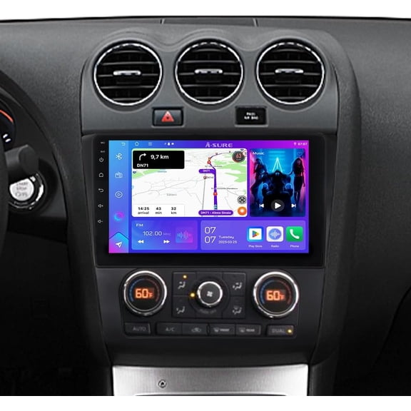 Android Car Radio for Nissan Altima 2008-2012 Stereo with Wireless Apple Carplay & Android Auto, 9inch Touch Screen Car Stereo Bluetooth in Dash GPS WiFi FM SWC(Manual A/C)