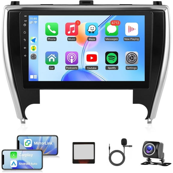 Android Car Radio for Toyota Camry 2015 2016 2017 Stereo, 2G+32G 10.1inch IPS Touch Screen for Toyota Camry Car Stereo with Carplay Android Auto/Bluetooth/GPS/WiFi/Camera+Canbus MIC