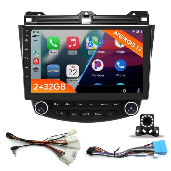Android Car Stereo Radio with Carplay Android Auto for Honda Accord 2003 2004 2005 2006 2007,10'' Touchscreen Radio in Dash Navigation GPS Units with WiFi Bluetooth FM/RDS Backup Camera Mic