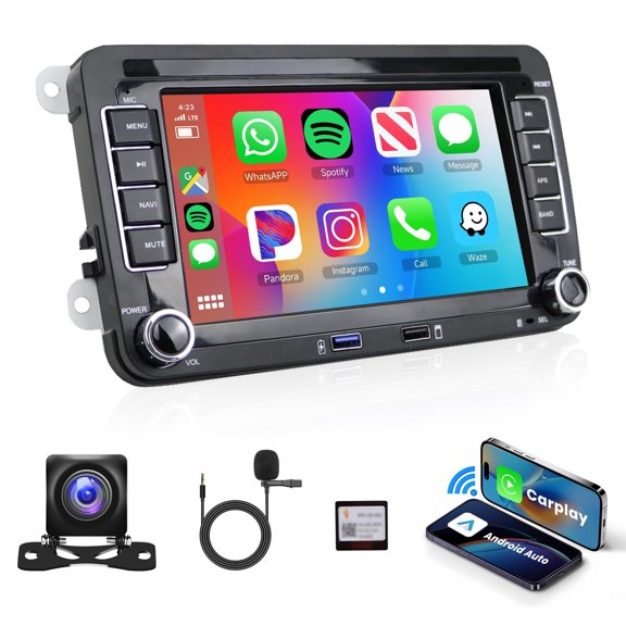 Android Car Stereo for VW Jetta Seat Passat Tiguan CC Golf Skoda with Carplay/Android Auto 7" HD Touchscreen Headunit GPS WiFi Bluetooth FM RDS HIFI with Backup Camera