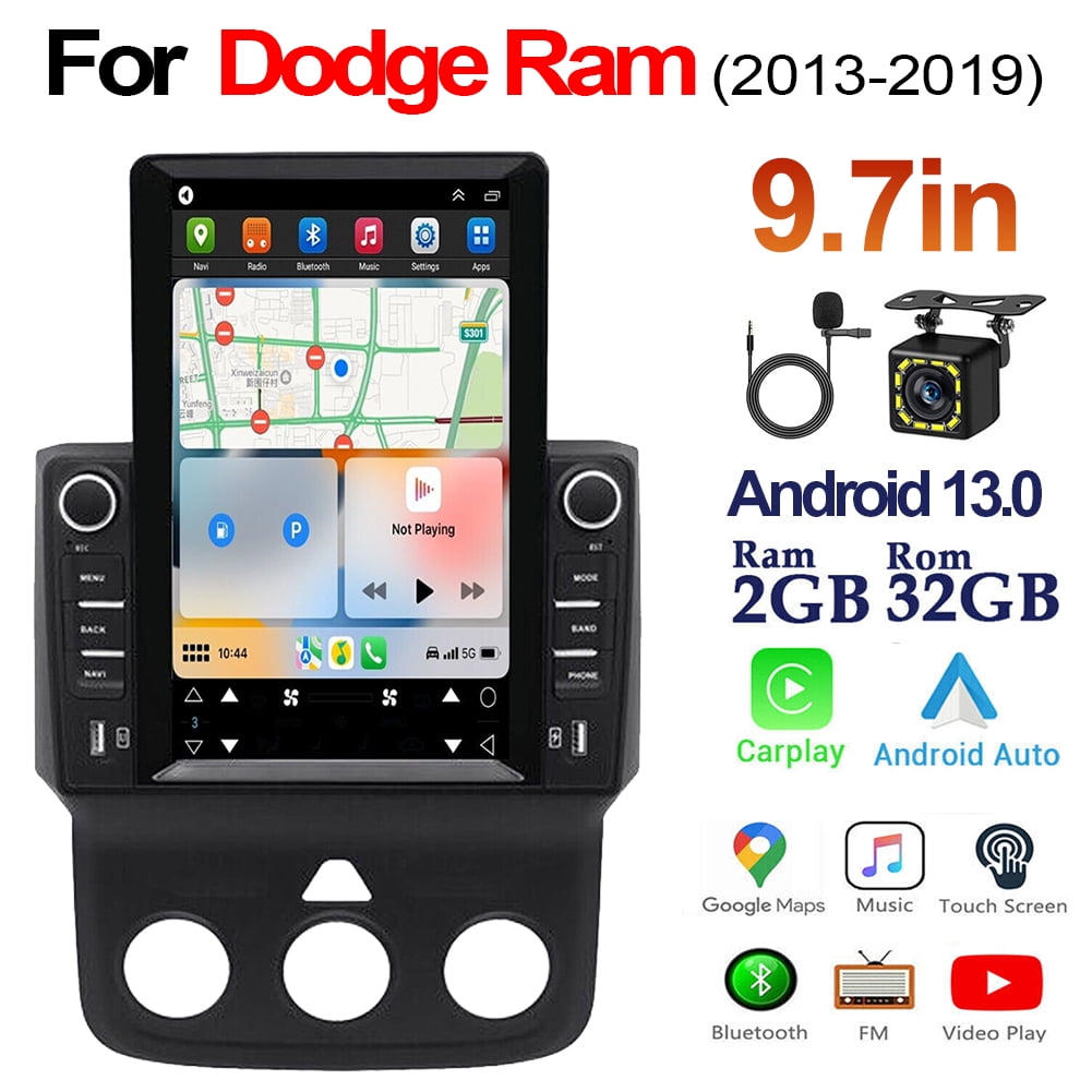 10.1" Touchscreen Car Stereo For Dodge Ram 2013-2018 - Wireless CarPlay, Android Auto, Backup Camera