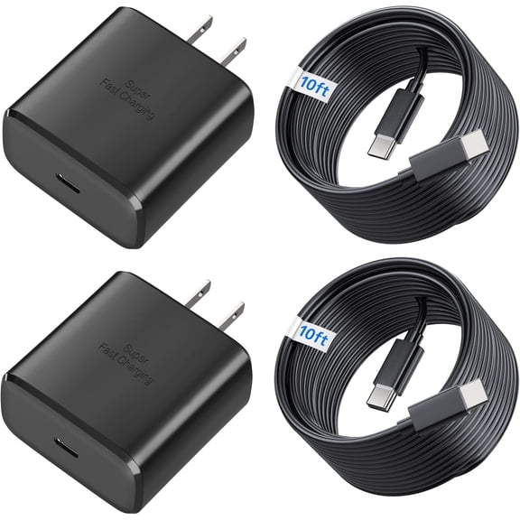 TYPPKMM 45W Super Fast Charger with 10FT Cable, USB-C Fast Charging Block Compatible with Samsung Galaxy Series and Other Smartphones