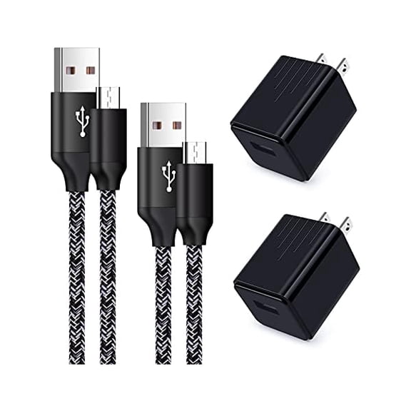 Android Charger, Android Phone Charger Micro USB Charger Cord Fast Charging Cable 6 ft Long with Wall Charger Block Plug for Samsung Galaxy S6 S7 J3 J7 Note 5,LG Stylo 2 3 Plus,Tablet,Kindle Fire