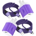 thumbnail image 1 of Android Charger Cable,Micro USB Cable 2 Pack 6FT USB A to Micro Cable with 2-Pack USB Wall Charger, KIGPOZI Fast Charging USB Plug Compatible with Samsung Galaxy S7 S6 J8 J7 Note 5,Kindle,LG (Purple), 1 of 8
