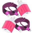 thumbnail image 1 of Android Charger Cable,Micro USB Cable 2 Pack 6FT USB A to Micro Cable with 2-Pack USB Wall Charger, KIGPOZI Fast Charging USB Plug Compatible with Samsung Galaxy S7 S6 J8 J7 Note 5,Kindle, LG (Pink), 1 of 8
