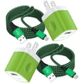 thumbnail image 1 of Android Charger Cable,Micro USB Cable 2 Pack 6FT USB A to Micro Cable with 2-Pack USB Wall Charger, KIGPOZI Fast Charging USB Plug Compatible with Samsung Galaxy S7 S6 J8 J7 Note 5,Kindle, LG (Green), 1 of 7