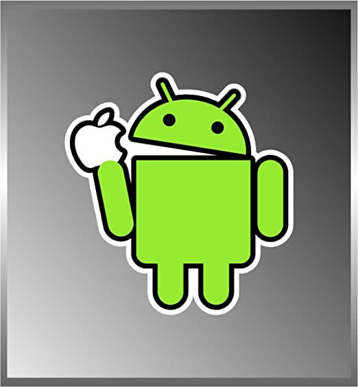 Android Eating Apple Funny Vinyl Decal Bumper Sticker 4