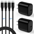 thumbnail image 1 of Android Fast Charger Block,20W 2PACK USB C Charger with 2PACK Type C Charger Fast Charging Cable 6ft,HopePow Usb C to Usb C Cable 6ft for High Speed Android iPhone 15 Charger Cord Usb C, 1 of 7