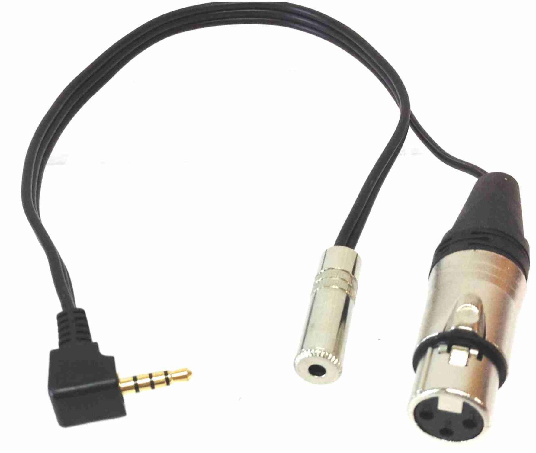 Android Microphone Adapter Cable with XLR Female + Headphone Jack ...
