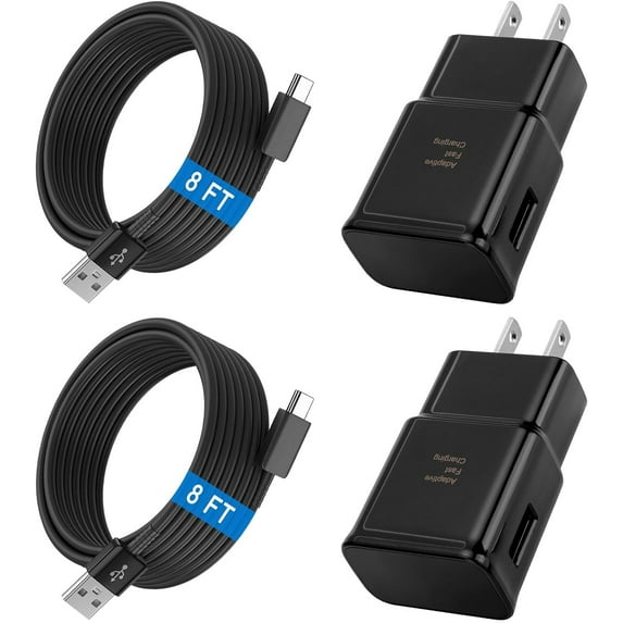 Android Phone Charger Type C with 10 FT C Cable Fast Charging for Samsung Galaxy S10/S10e/S10+/S9+/S8+/S23/S22/S21 Ultra/S20/Note 20/Note 10/Note 9/Z Flip 3/A03s/A02s, 2Pack