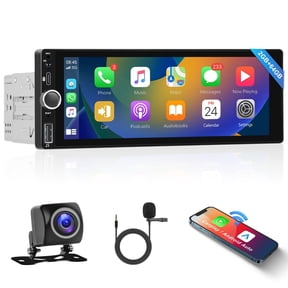 Android Single Din Car Stereo Car Radio with Wireless Apple CarPlay/Android Auto 6.86 Inch Touch Screen, Bluetooth, GPS Navigation, FM/RDS, Mirror Link, USB,Type-C, Backup Camera - 2GB RAM, 64GB ROM