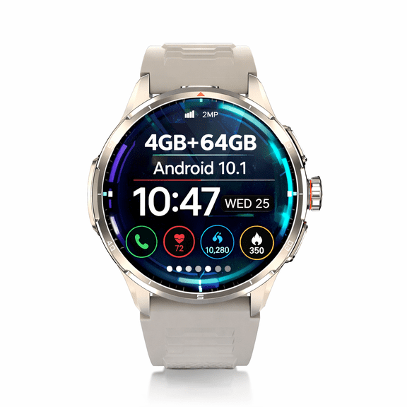 Android Smart Watch with 1.6" AMOLED Display, GPS, 2MP Rotating Camera, 950mAh Battery 4GB+64GB