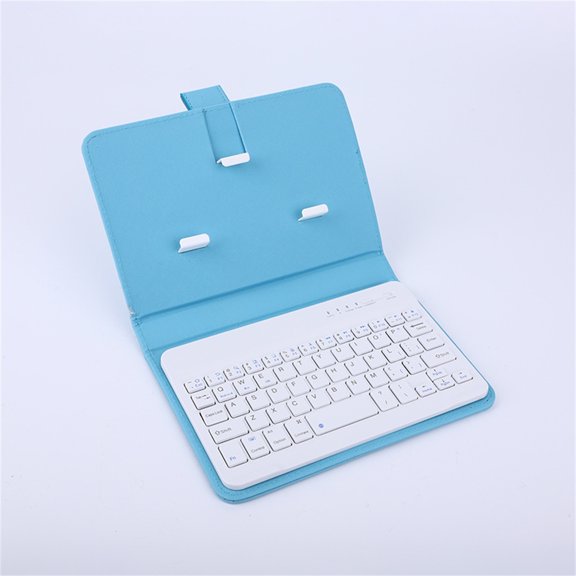Android Smartphone Leather Case, Detachable Keyboard, 6.8 In, 4.2 In Screen Devices, Text Input, Portable Mobile Accessory, Light Blue, Snap Closure, 2 Pc