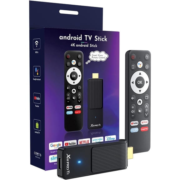 Android TV Stick 4K Ultra HD Streaming Device, 2025 Latest 14.0 with Voice Assistant Remote Control, RK3518 2GB 16GB 2.4G/5G WiFi6 BT 5.0 HDR Media Player for Smart