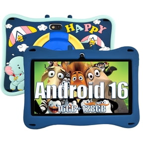 Kids Tablet,Android Toddler Tablet, 128GB Storage, Dual Camera, Shockproof Case, Parental Control Tablets Support