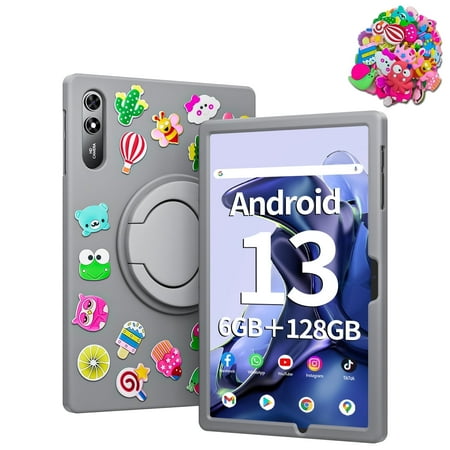 SGIN Android 13 Tablet 10.51 inch with 6GB RAM 128GB ROM, Octa-Core 2.0Ghz Processor, 1920 * 1200 FHD IPS Touch Screen, 5+13MP Dual Camera, 6200mAh Battery, 5G WiFi, Bluetooth 5.0, Gray