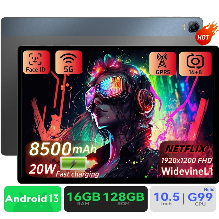 Headwolf HPad5 2024 Android 13 Tablet, 10.51 inch FHD, 16GB