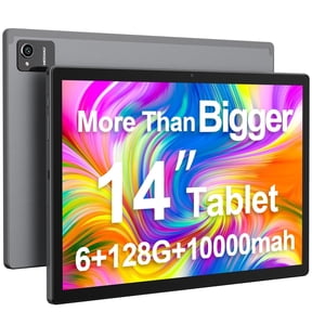 Android Tablet 14 inch Android 12 Tablet, 6GB&128GB Storage(Expand to 256GB), Dual 32MP+5MP Camera, 10000mAh, WiFi, Bluetooth 5.0