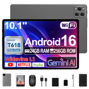 Tablet 2026 Android 16 Tablet, 24GB RAM 256GB ROM+1TB Expand, 8000mAh, Widevine L1, 2 in 1 Tablets with Keyboard Mouse Stylus