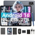 thumbnail image 1 of Tablet 2026 Latest Android 16 Tablets with 10.1 Inch Incell Display, 24GB RAM 256GB ROM /2TB TF, Gemini AI, T606 Octa-Core+8MP Camera, 5000mAh, Widevine L1, 2 in 1 Tablets with Keyboard Mouse Stylus, 1 of 11