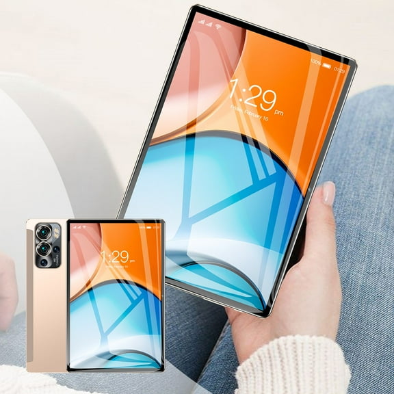 Android Tablets on Sale, Hwkond 10.1 Inch Tablets WiFi Bluetooth Android Tablet Type-C Octa Core Dual SIM Cards Network,Gold