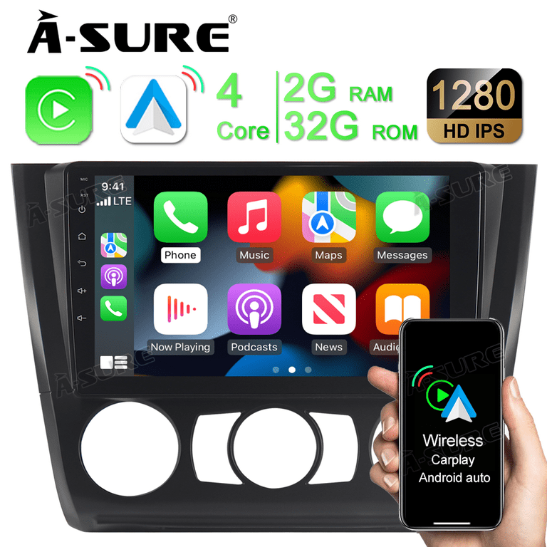 Android Wireless Carplay Android 2+32GB Car Radio GPS for BMW 1ER