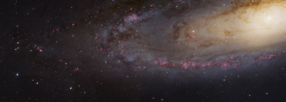 Andromeda Galaxy Mosaic Canvas Art - Robert GendlerStocktrek Images (24 x 9)